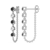 Dangling Chain Stud Drop Earrings