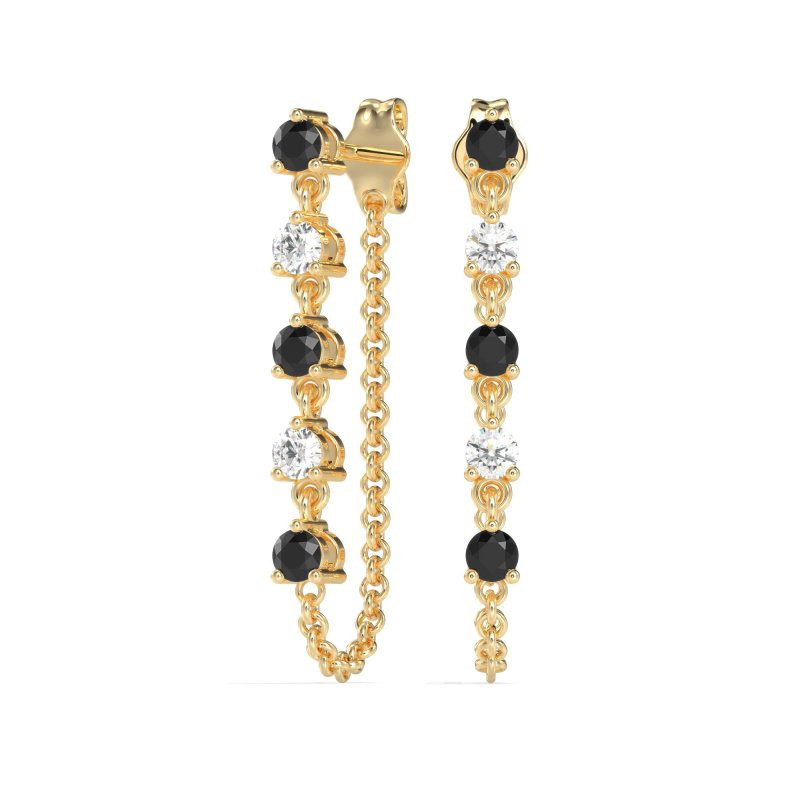 Dangling Chain Stud Drop Earrings