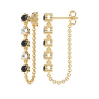 Dangling Chain Stud Drop Earrings