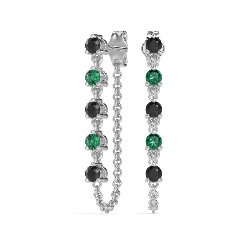Dangling Chain Stud Drop Earrings
