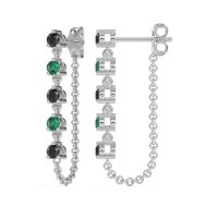 Dangling Chain Stud Drop Earrings