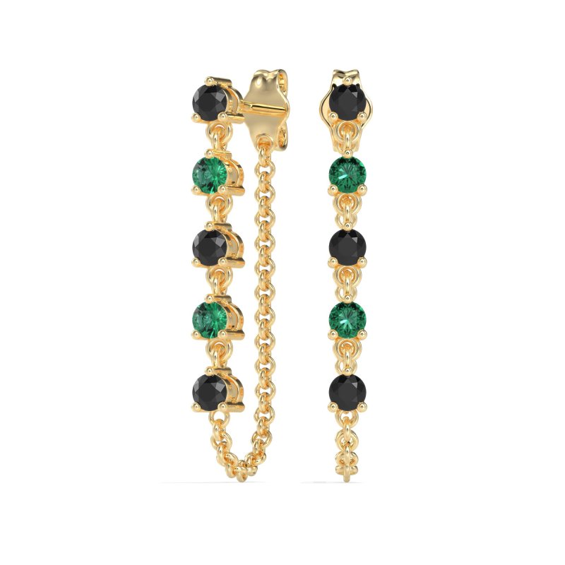 Dangling Chain Stud Drop Earrings