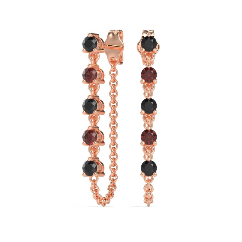Dangling Chain Stud Drop Earrings