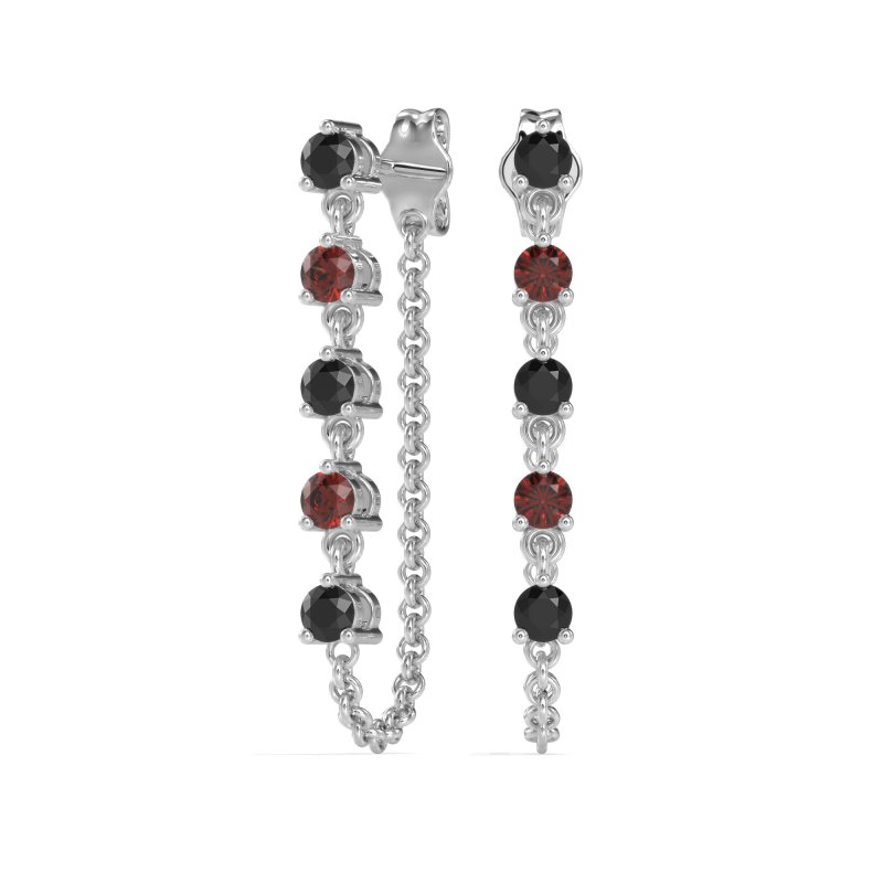 Dangling Chain Stud Drop Earrings