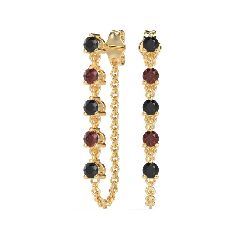 Dangling Chain Stud Drop Earrings