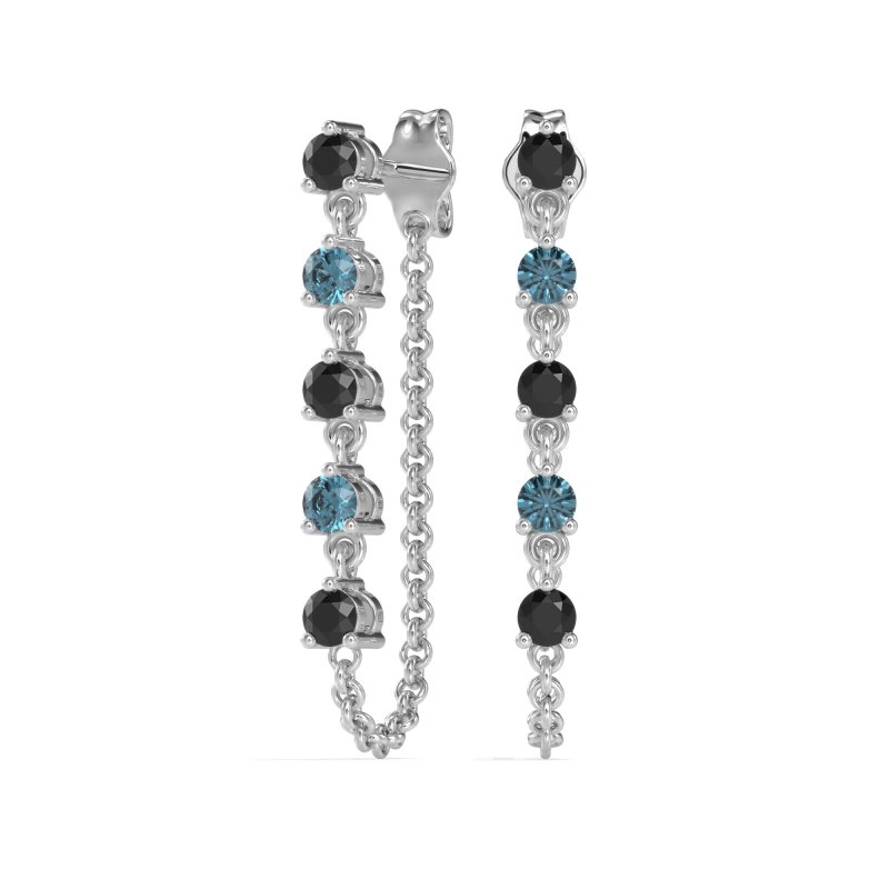 Dangling Chain Stud Drop Earrings