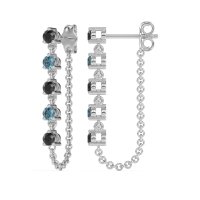 Dangling Chain Stud Drop Earrings