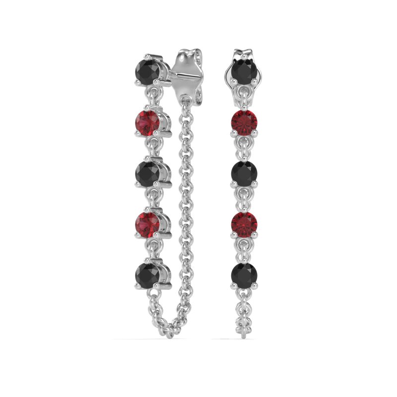 Dangling Chain Stud Drop Earrings