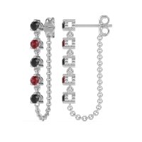 Dangling Chain Stud Drop Earrings