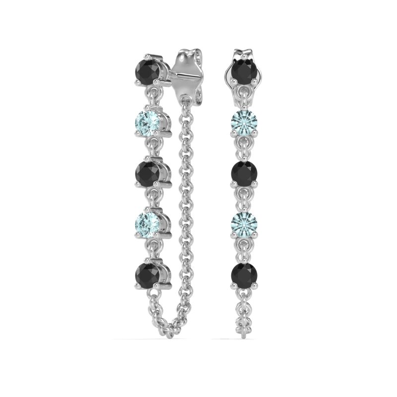 Dangling Chain Stud Drop Earrings