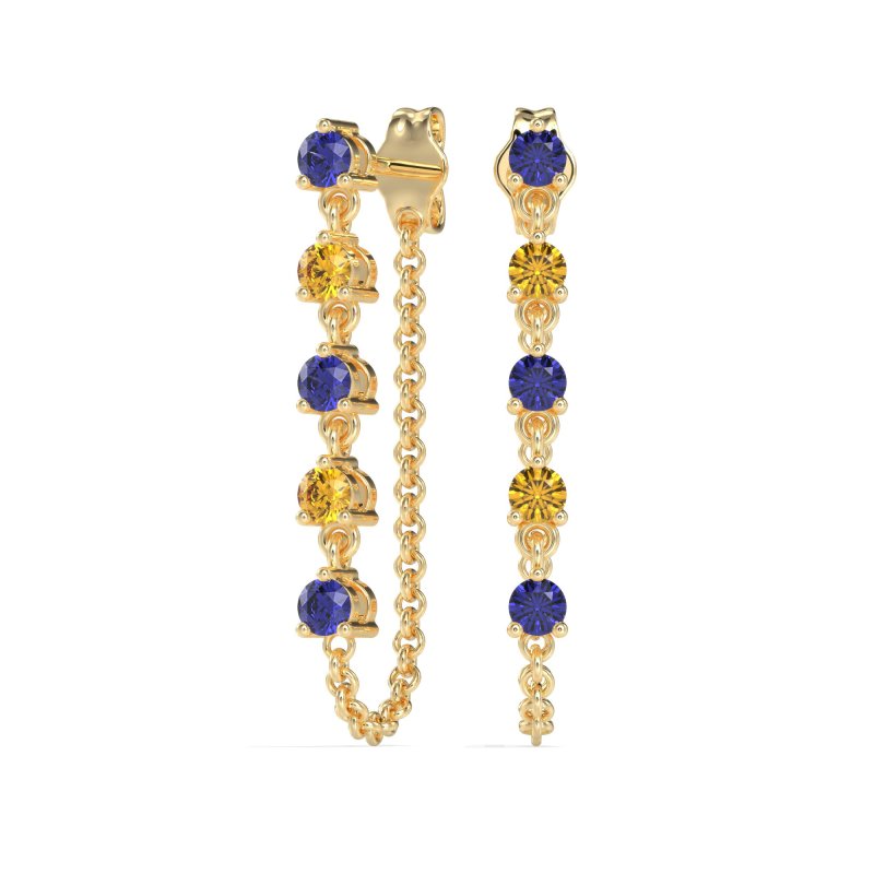 Dangling Chain Stud Drop Earrings