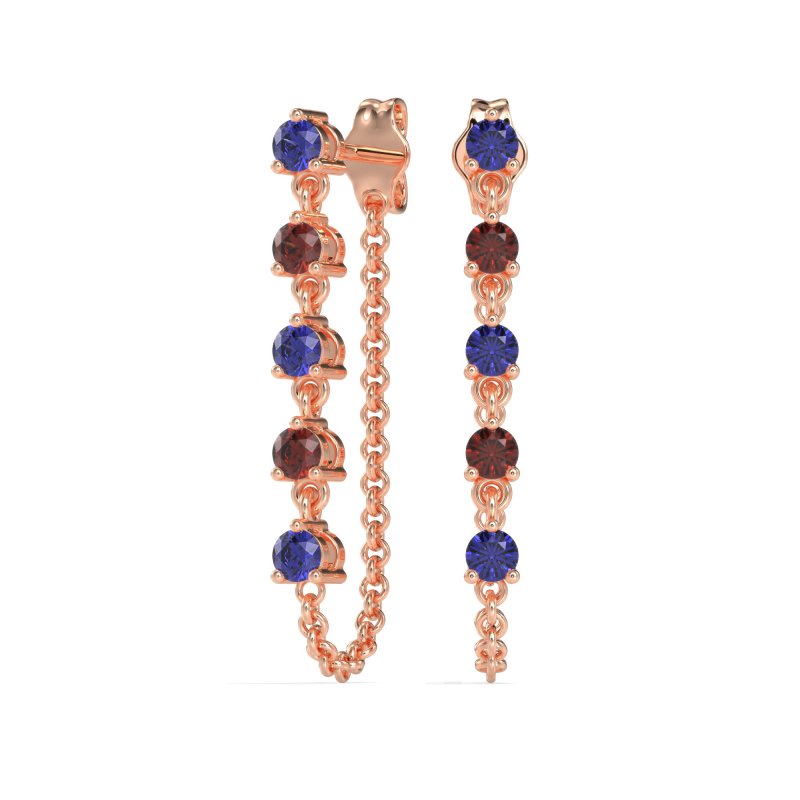 Dangling Chain Stud Drop Earrings