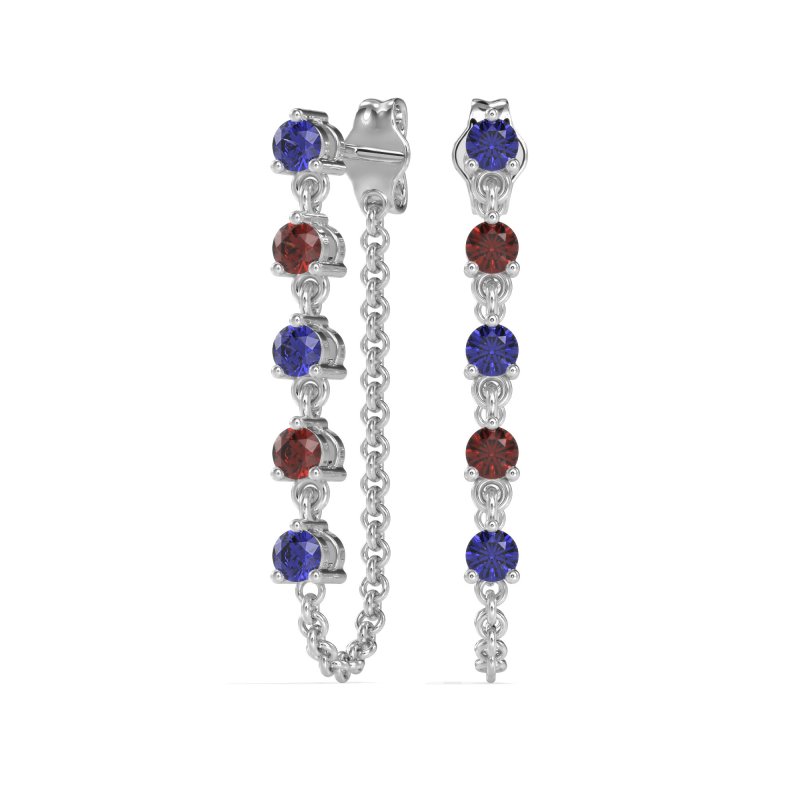 Dangling Chain Stud Drop Earrings