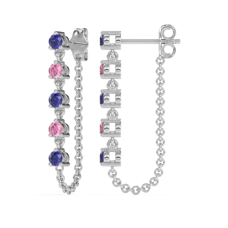 Dangling Chain Stud Drop Earrings