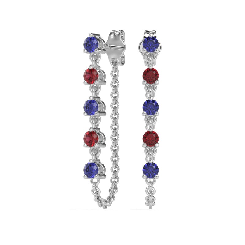 Dangling Chain Stud Drop Earrings