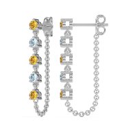 Dangling Chain Stud Drop Earrings