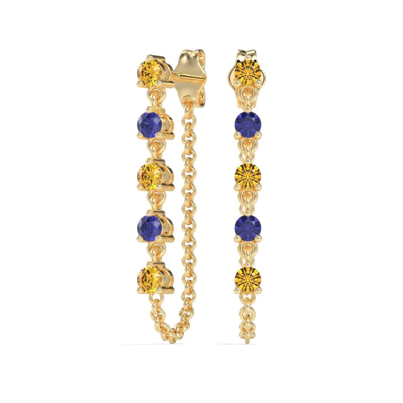 Dangling Chain Stud Drop Earrings