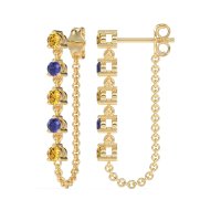 Dangling Chain Stud Drop Earrings