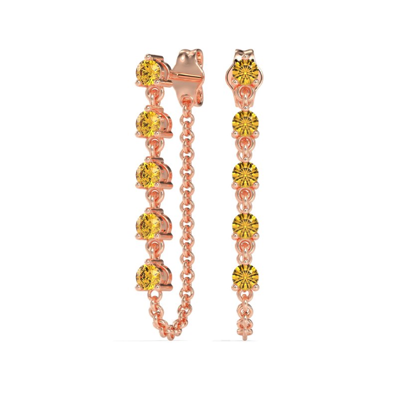 Dangling Chain Stud Drop Earrings