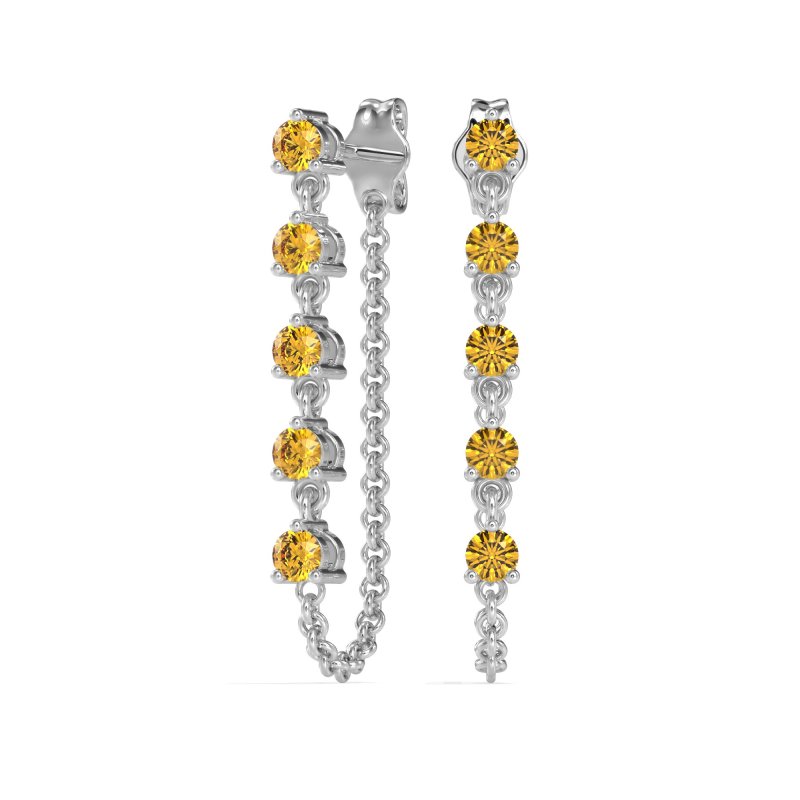 Dangling Chain Stud Drop Earrings