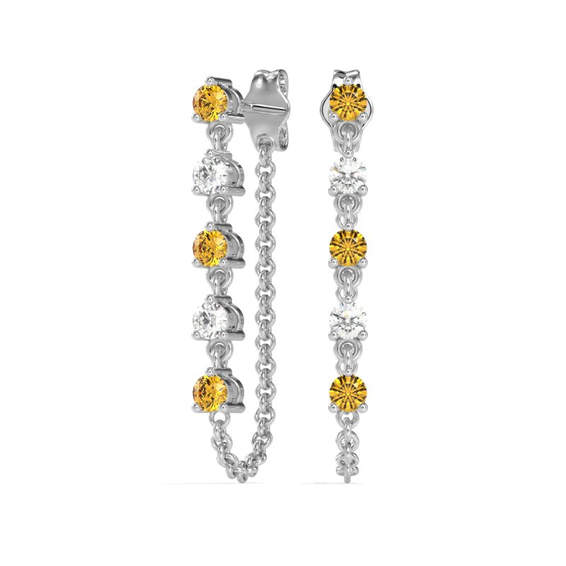 Dangling Chain Stud Drop Earrings