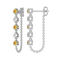 Dangling Chain Stud Drop Earrings