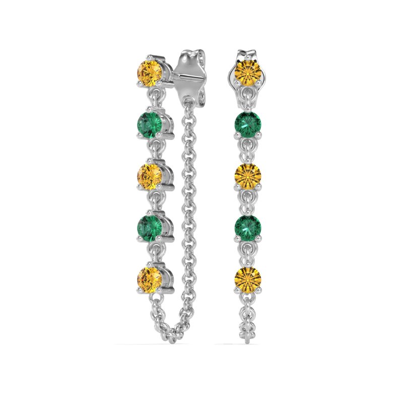 Dangling Chain Stud Drop Earrings