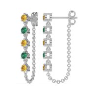 Dangling Chain Stud Drop Earrings