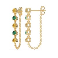 Dangling Chain Stud Drop Earrings