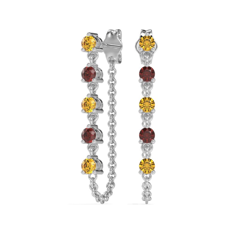 Dangling Chain Stud Drop Earrings