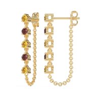 Dangling Chain Stud Drop Earrings