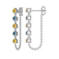 Dangling Chain Stud Drop Earrings