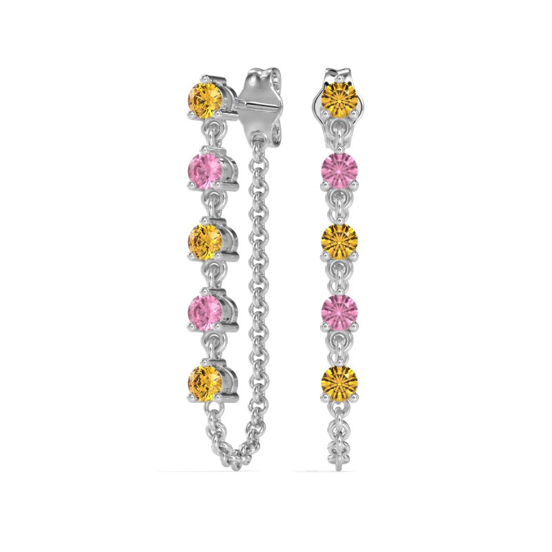 Dangling Chain Stud Drop Earrings