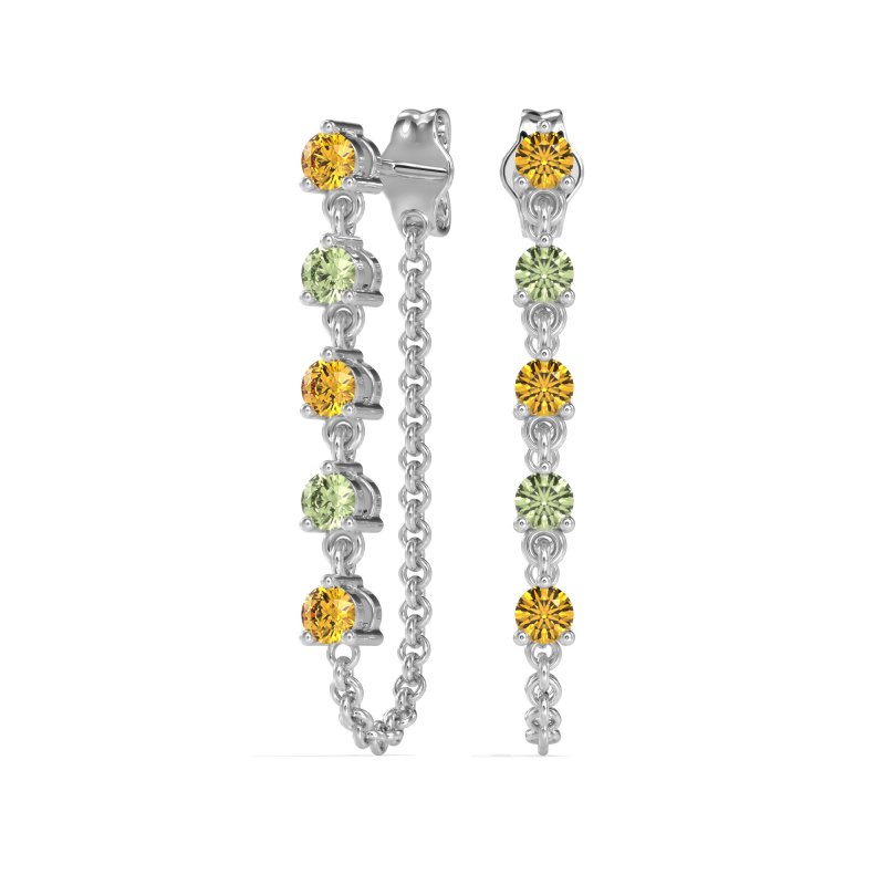 Dangling Chain Stud Drop Earrings