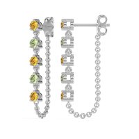 Dangling Chain Stud Drop Earrings