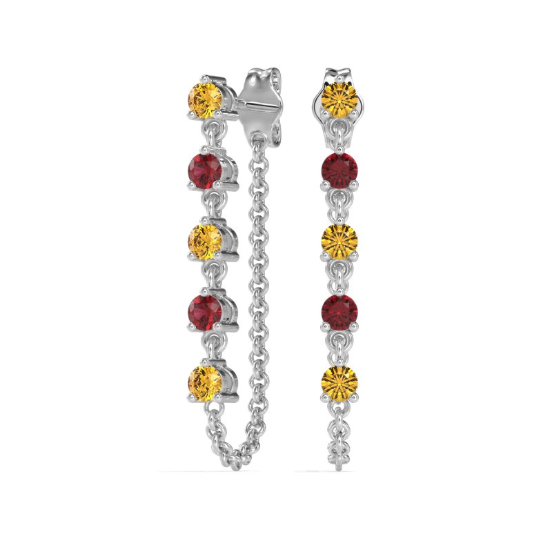Dangling Chain Stud Drop Earrings