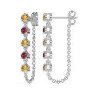 Dangling Chain Stud Drop Earrings