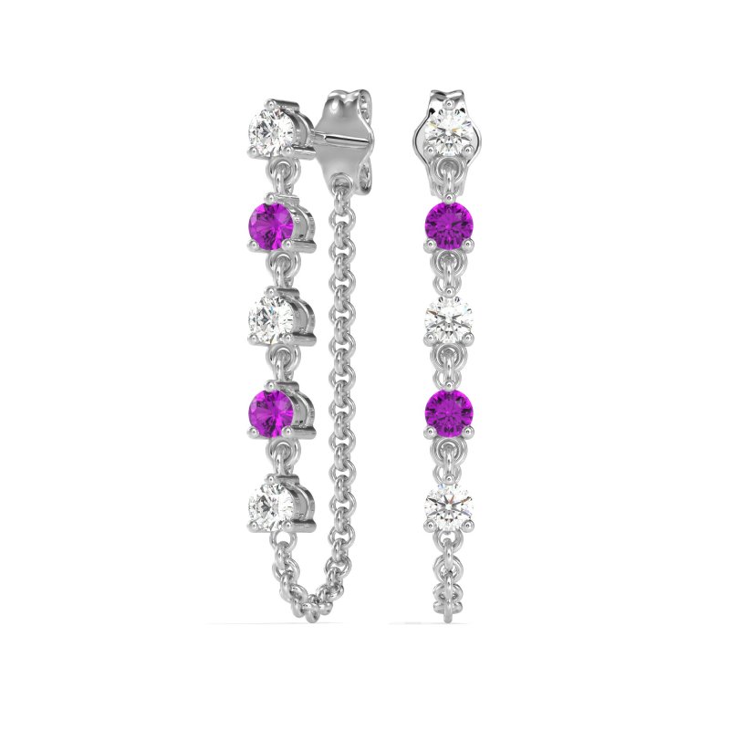 Dangling Chain Stud Drop Earrings