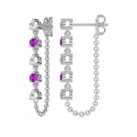 Dangling Chain Stud Drop Earrings