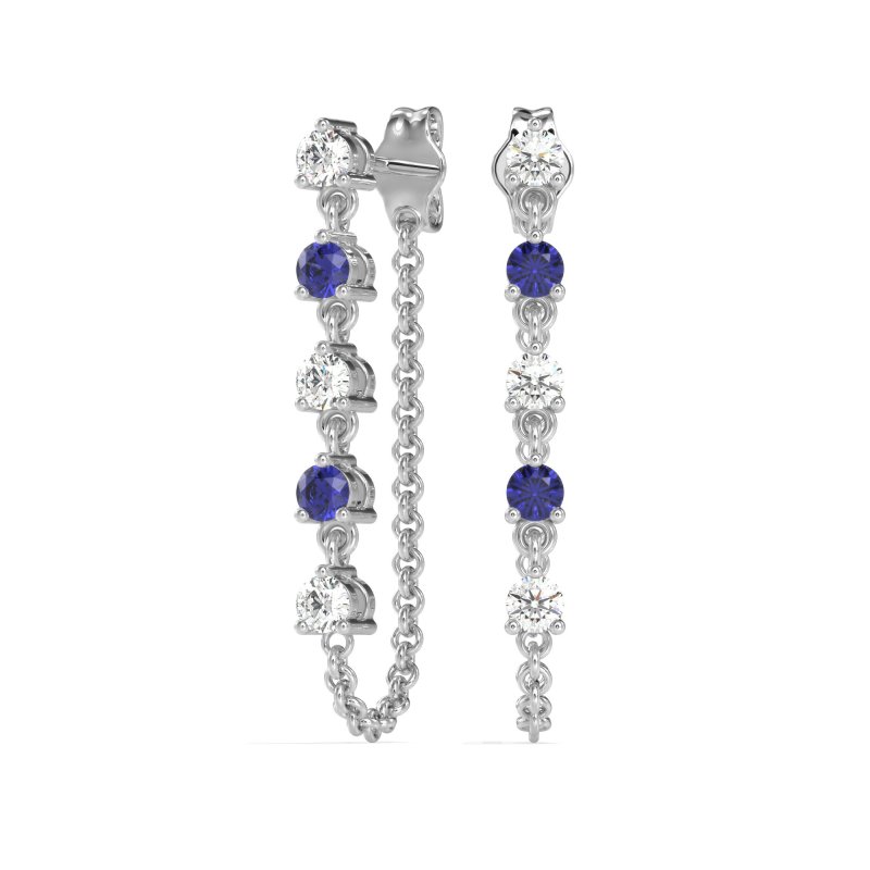Dangling Chain Stud Drop Earrings