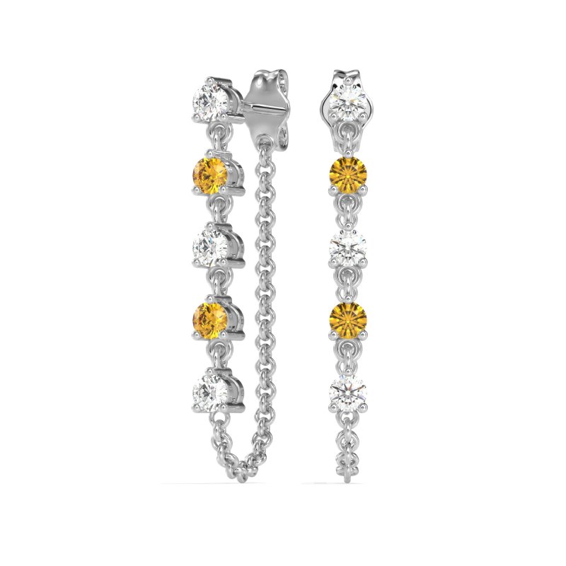 Dangling Chain Stud Drop Earrings