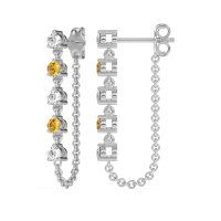 Dangling Chain Stud Drop Earrings
