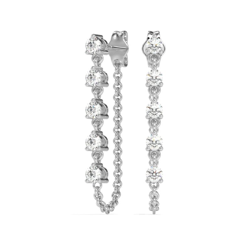 Dangling Chain Stud Drop Earrings