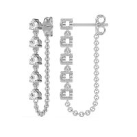 Dangling Chain Stud Drop Earrings