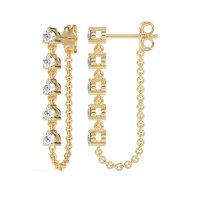 Dangling Chain Stud Drop Earrings