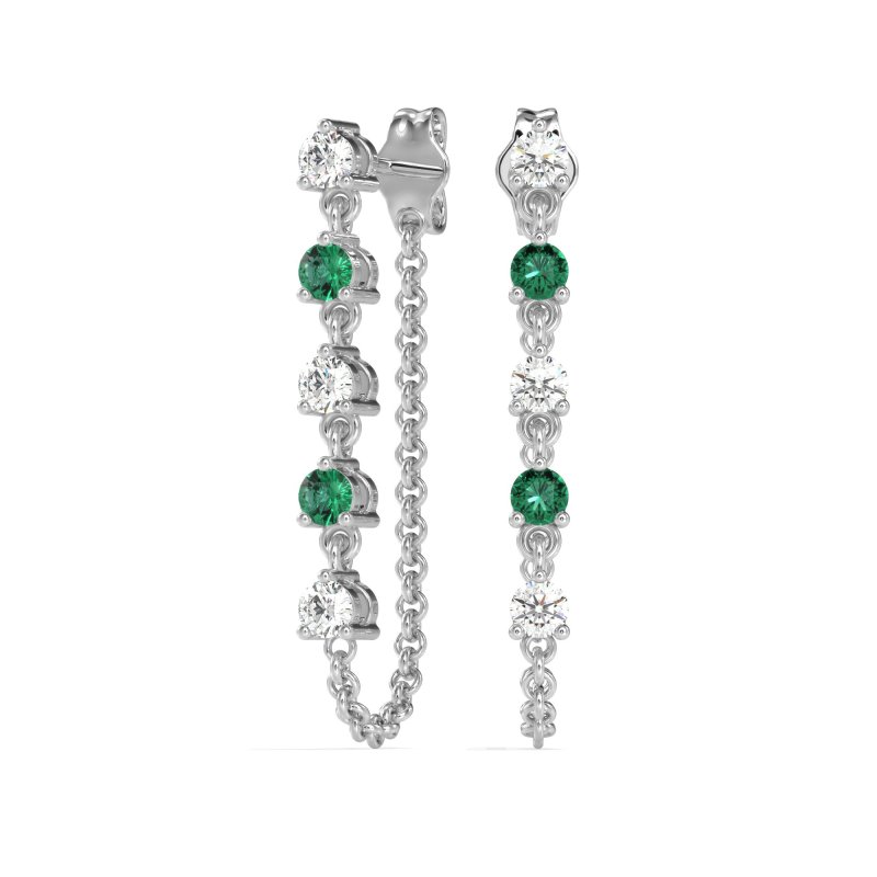 Dangling Chain Stud Drop Earrings