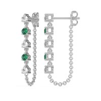 Dangling Chain Stud Drop Earrings