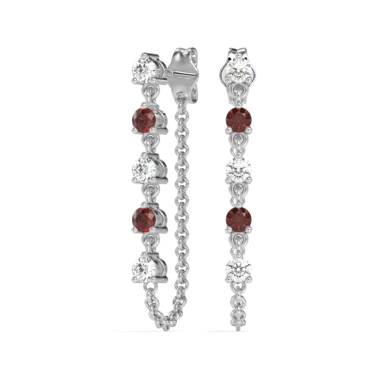 Dangling Chain Stud Drop Earrings