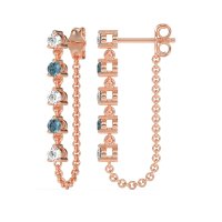 Dangling Chain Stud Drop Earrings