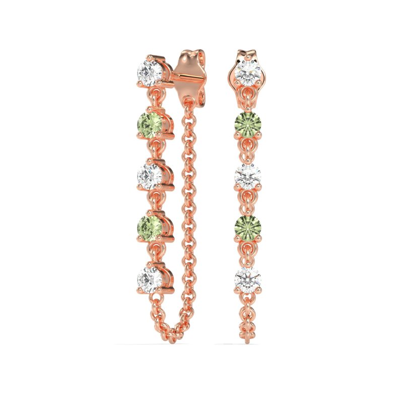Dangling Chain Stud Drop Earrings